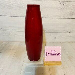 70's Scheurich Amano Germany 629-27 Oxblood Red 11" T Art Pottery Torpedo Vase